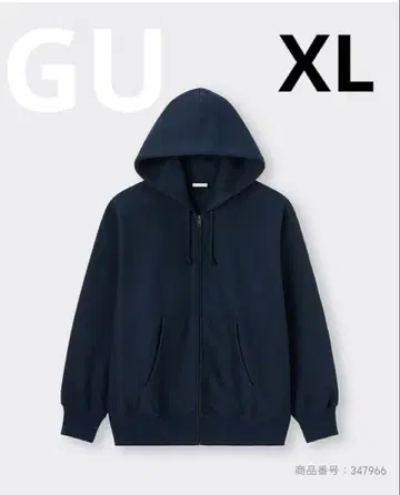 헤비 웨이트 맨투맨 풀 집업 후드티 XL 네이비 남성용 새상품 후드티
