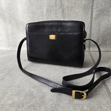 BALLY 숄더백 가죽 블랙 골드 금장 장식