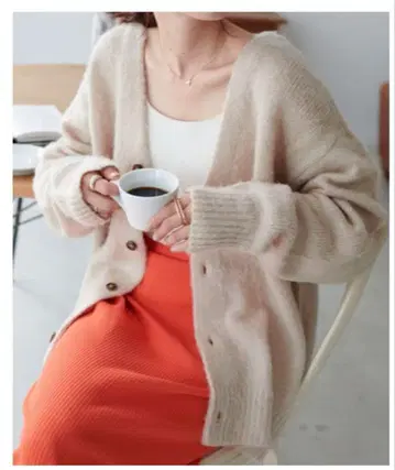 DISCOAT 모헤어 라이크 브러싱 가디건