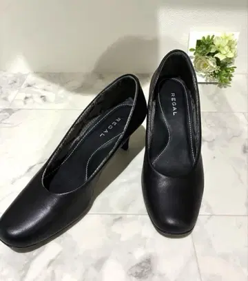 새상품급 REGAL 블랙 하이힐 펌프스 24.5cm 힐 6cm