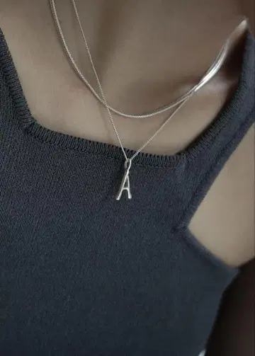 vebet initial necklace silver 목걸이 A