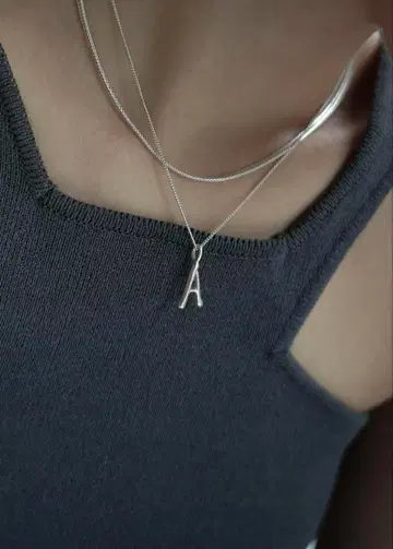 vebet initial necklace silver 목걸이 A