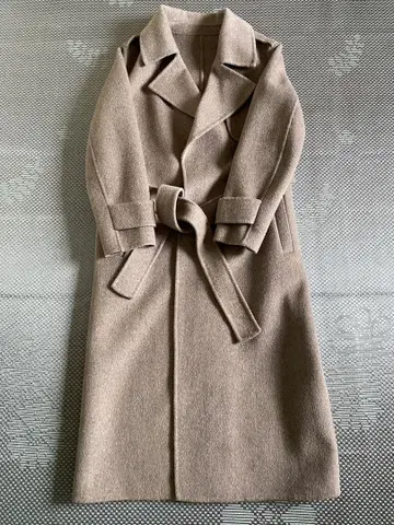 베이지 울 롱 코트