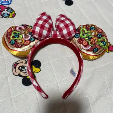 미니 피자 머리띠 체크 도쿄 디즈니 리조트