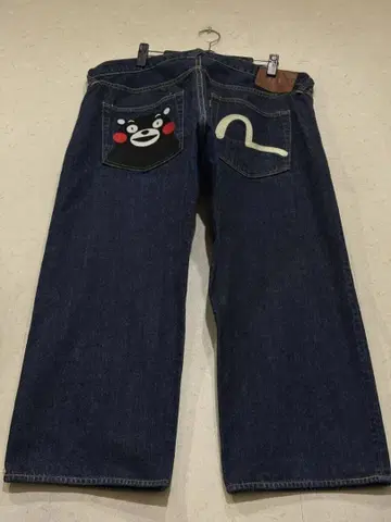 EVISU 에비수 곰몬 & 갈매기 자수 셀비지 데님 팬츠