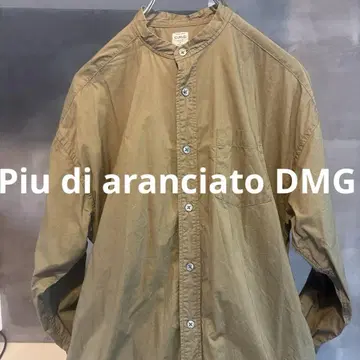DMG 셔츠 원피스 롱 노카라 올리브 아이보리