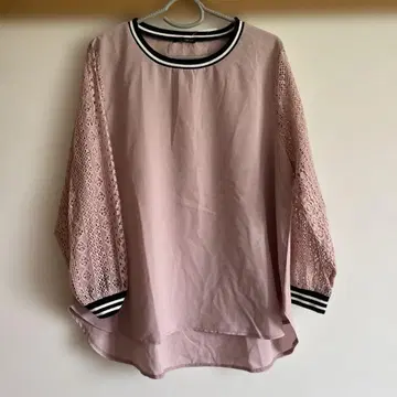 Ranan 핑크 레이스 소매 상의