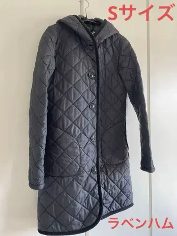 LAVENHAM 후디 퀼팅 코트 블랙 사이즈 36