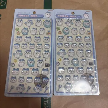 치이카와 (먼작귀) 모자 꽁지 드롭 씰 하치와레 2개 세트