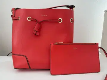 FURLA 오렌지 숄더백 파우치 포함