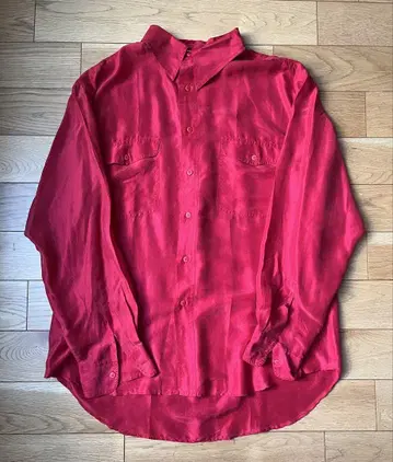 80s~90s 실크 셔츠 빨간색 XL 사이즈