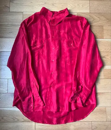 80s~90s 실크 셔츠 빨간색 XL 사이즈
