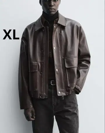 ZARA 자라 인조 가죽 릴랙스 핏 자켓 새상품, 미사용