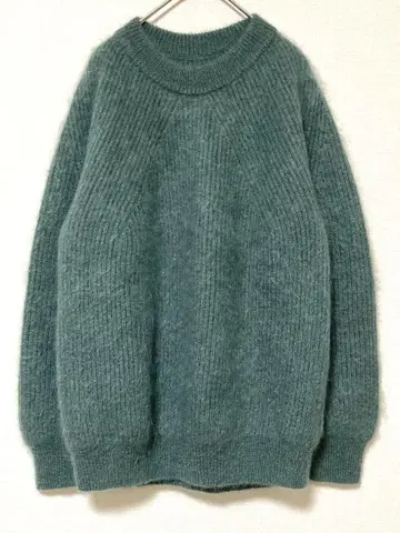 바토너 모헤어 시그니처 니트 스웨터 울 크루넥 남성용