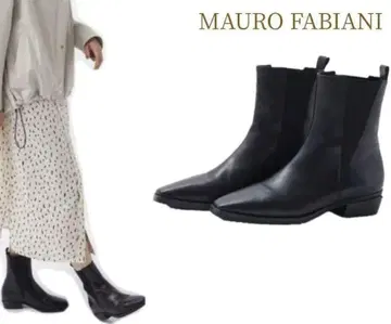 MAURO FABIANI 천연 가죽 사이드 고어 부츠 숏부츠