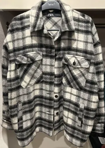 [ ZARA ] 체크 무늬 셔츠 자켓 긴팔 가디건 XL 사이즈