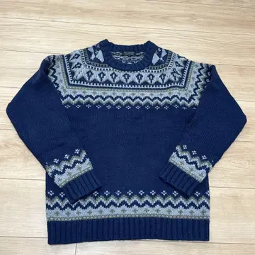 나노 유니버스 네이비 페어아일 패턴 노르딕 스웨터 L