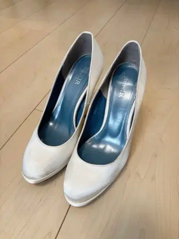 BENIR 화이트 실크 새틴 브라이덜 힐