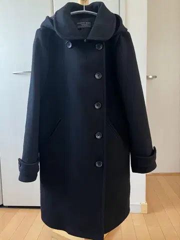 DOORS 숄카라 2WAY 롱 코트 사이즈 38 블랙