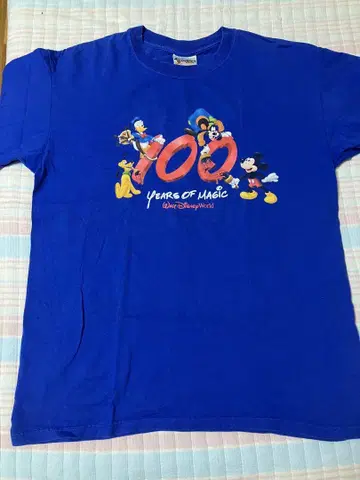 월트 디즈니 100주년 T셔츠 M 사이즈 면 100%
