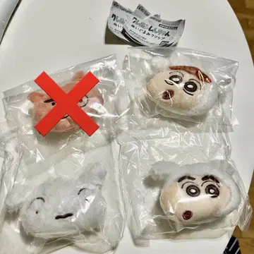 짱구는 못말려 봉제 인형 클립 짱구 해바라기 흰둥이 3개 세트