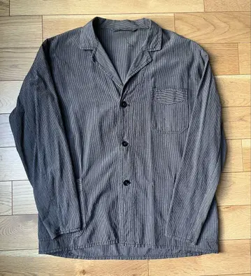 프렌치 워크 자켓 빈티지 스트라이프 V포켓