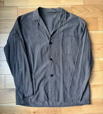 프렌치 워크 자켓 빈티지 스트라이프 V포켓