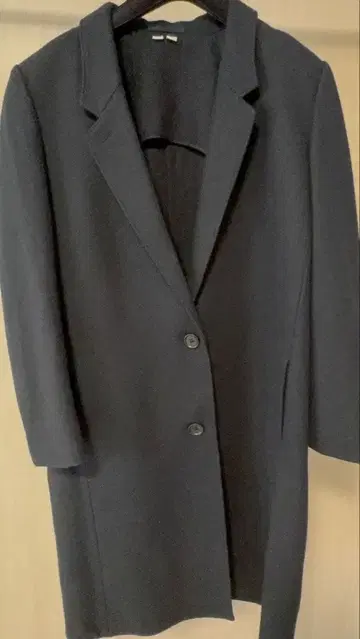 Uniqlo U 울 블렌드 체스터 코트 블랙