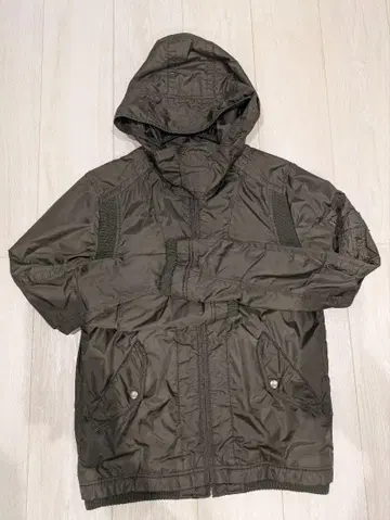 ALPHA INDUSTRIES 후드 부착 나일론 자켓 카키