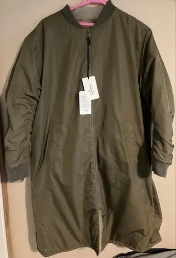 [미사용] 루그라직/나일론&인조 모피 리버서블 코트/M/카키