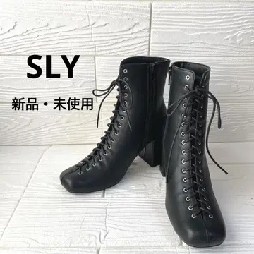 [ 새상품 미사용 ] SLY 레이스업 부츠 엔지니어 부츠 BLACK S