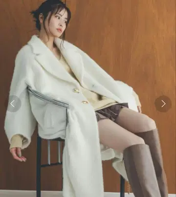 SNIDEL 샤기 롱 코트