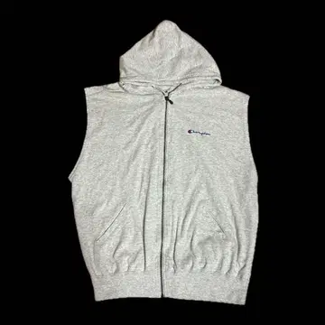 90s Champion 챔피온 로고 자수 지퍼 후드티 그레이 L