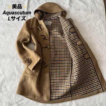 새상품급 아쿠아 스큐텀 더플 코트 울 베이지 L 사이즈
