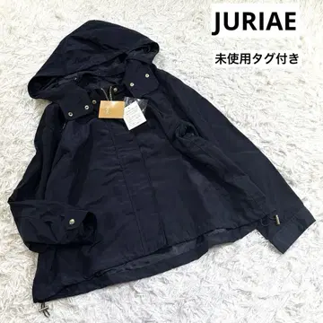 택 포함 JURIAE 발수 가공 마운틴 파카 네이비 골드 금장 장식 M