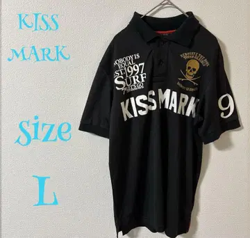 KISS MARK 블랙 피케 셔츠 L