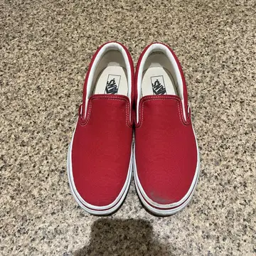 야마다 렌 착용 박스 포함 Vans 레드 슬립온