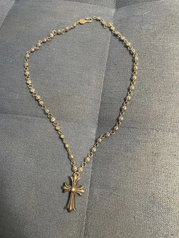 실버 크로스 목걸이 약 50cm