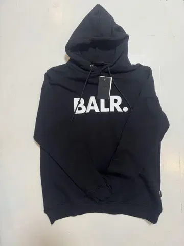 BALR. 블랙 후드티 후드 부착