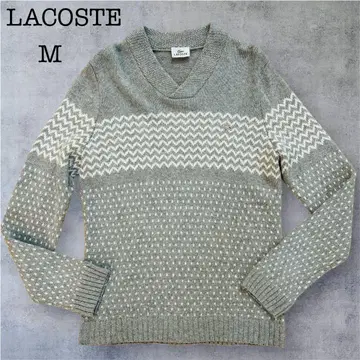 [ 새상품급 ] LACOSTE 라코스테 니트 스웨터 울 로고 자수 그레이