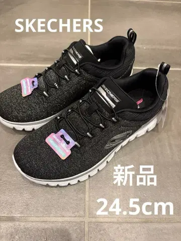새상품 SKECHERS MEMORY FORM 24.5cm 블랙 라메