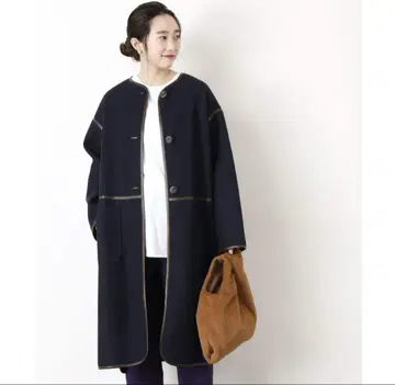 Simplicite 파이핑 크루넥 네이비 라이트 아우터