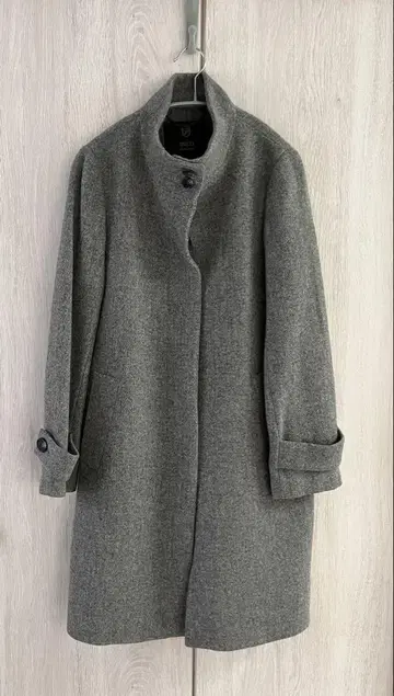 INED 울 스탠드 카라 코트 그레이 사이즈 M