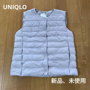 유니클로 퍼프테크 컴팩트 베스트 옅은 핑크 옅은 팥색