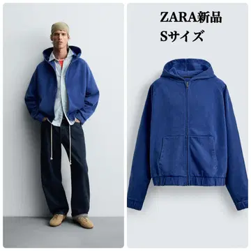 완판템 ZARA 박스핏 후디 S 택 포함 새상품 짙은 파랑