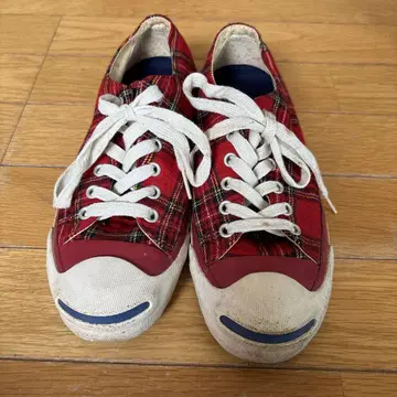 CONVERSE 잭퍼셀 빨간색 체크 스니커즈 레어