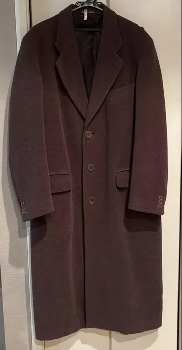 Giorgio armani 체스터 코트 브라운 버진 울