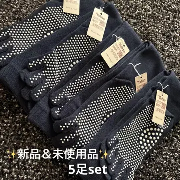 Tabio 5개 손가락 지압 하이삭스 5켤레 set 다크 네이비