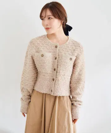 COCO DEAL 트위디 컴팩트 니트 자켓