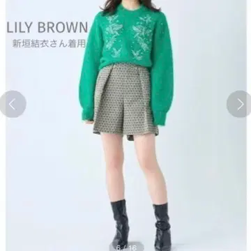 새상품급! LILY BROWN 자수 비쥬 니트 아라가키 유이 착용 모델